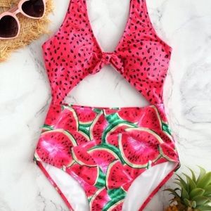 NWT Zaful L Watermelon One Piece Swimsuit